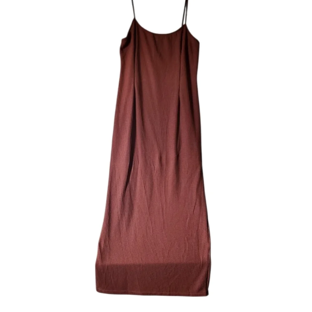 New Pretty Little Thing Plus Size Rose Waffle Knit Beach Maxi‎ Dress Size 18 NWT - Picture 3 of 9